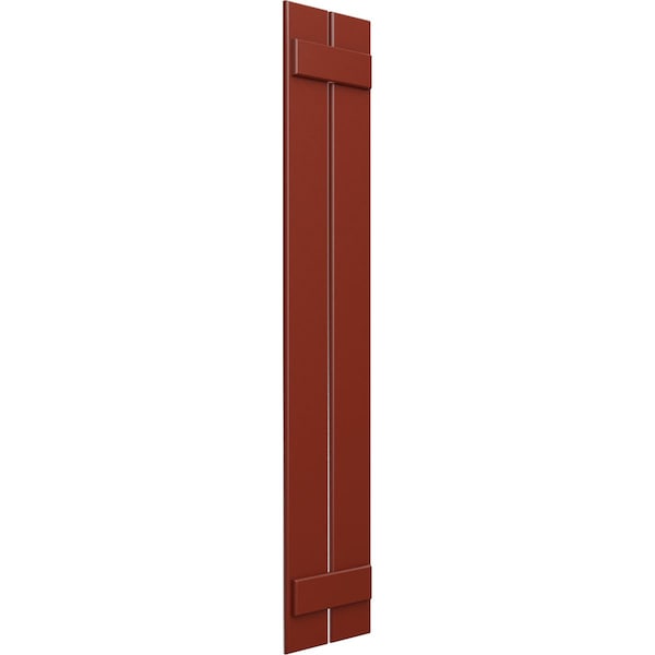 True Fit PVC Two Board Spaced Board-n-Batten Shutters, Pepper Red, 11 1/4W X 36H